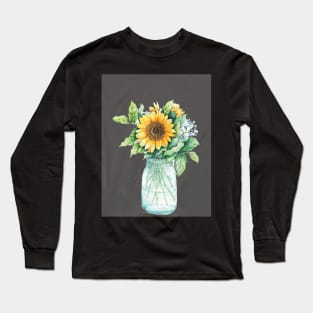 Sunflower bouquet,  sunflower bunch, sunflowers, watercolor, painted sunflowers Long Sleeve T-Shirt